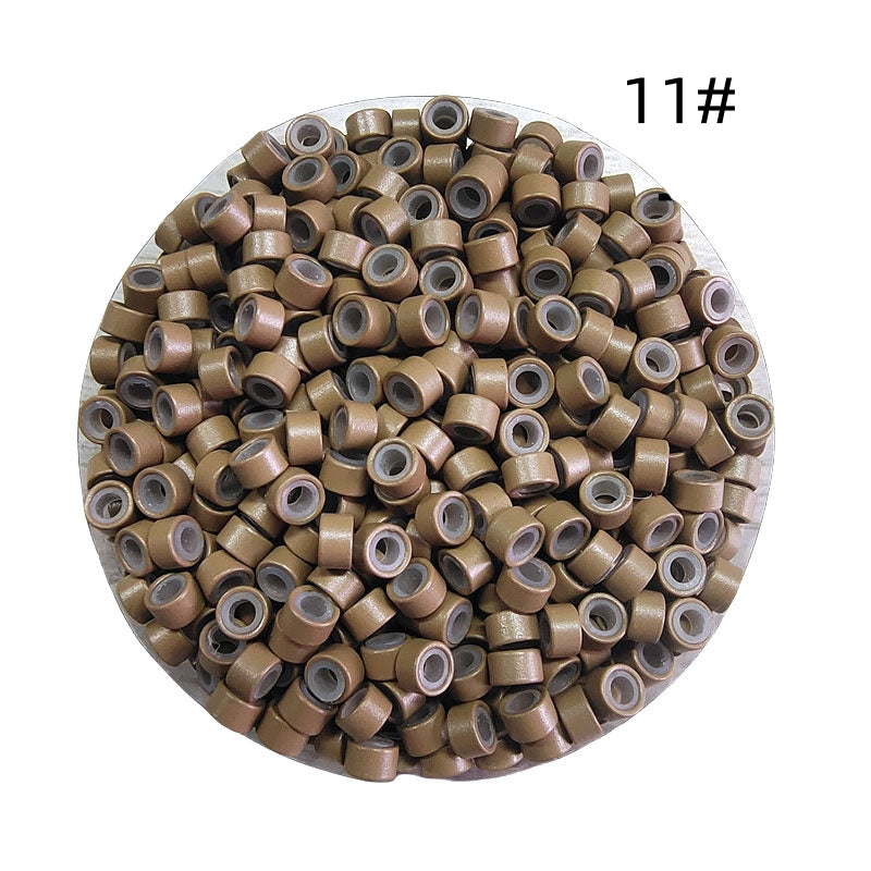1000pcs Aluminum Silicone Lined Micro Rings & Beads
