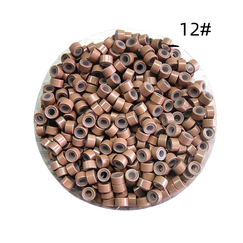 1000pcs Aluminum Silicone Lined Micro Rings & Beads