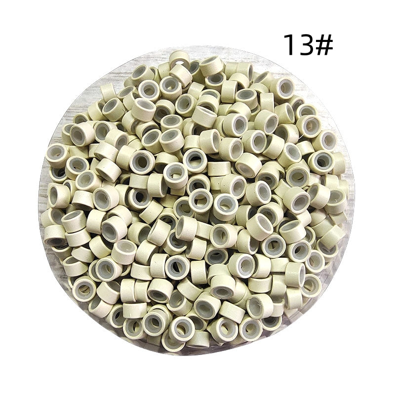 1000pcs Aluminum Silicone Lined Micro Rings & Beads