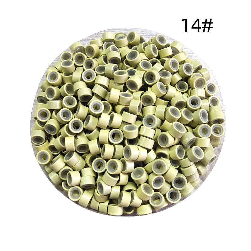 1000pcs Aluminum Silicone Lined Micro Rings & Beads