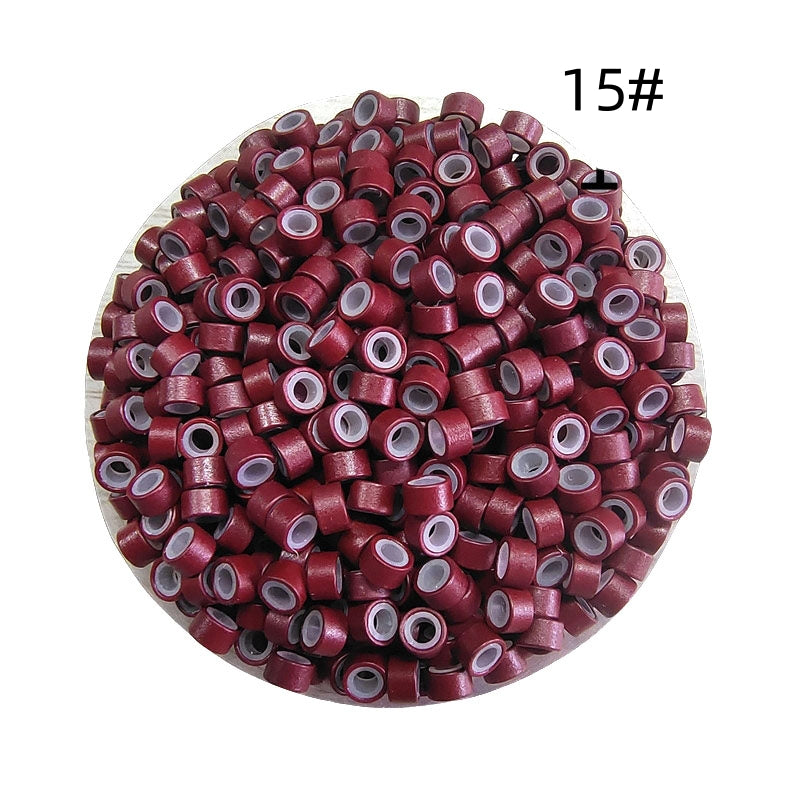 1000pcs Aluminum Silicone Lined Micro Rings & Beads