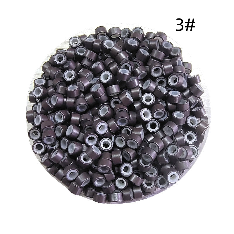 1000pcs Aluminum Silicone Lined Micro Rings & Beads