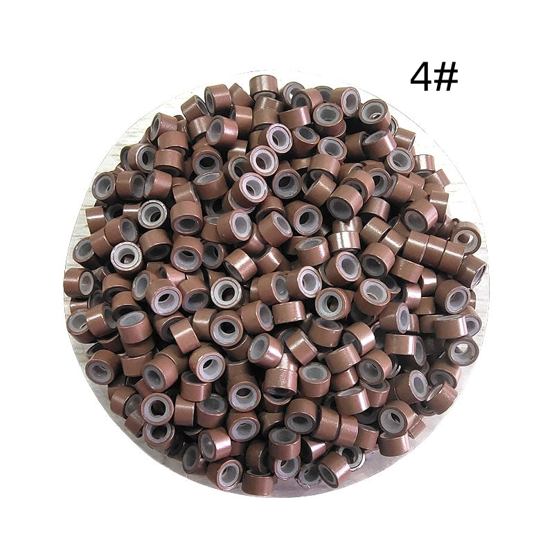1000pcs Aluminum Silicone Lined Micro Rings & Beads