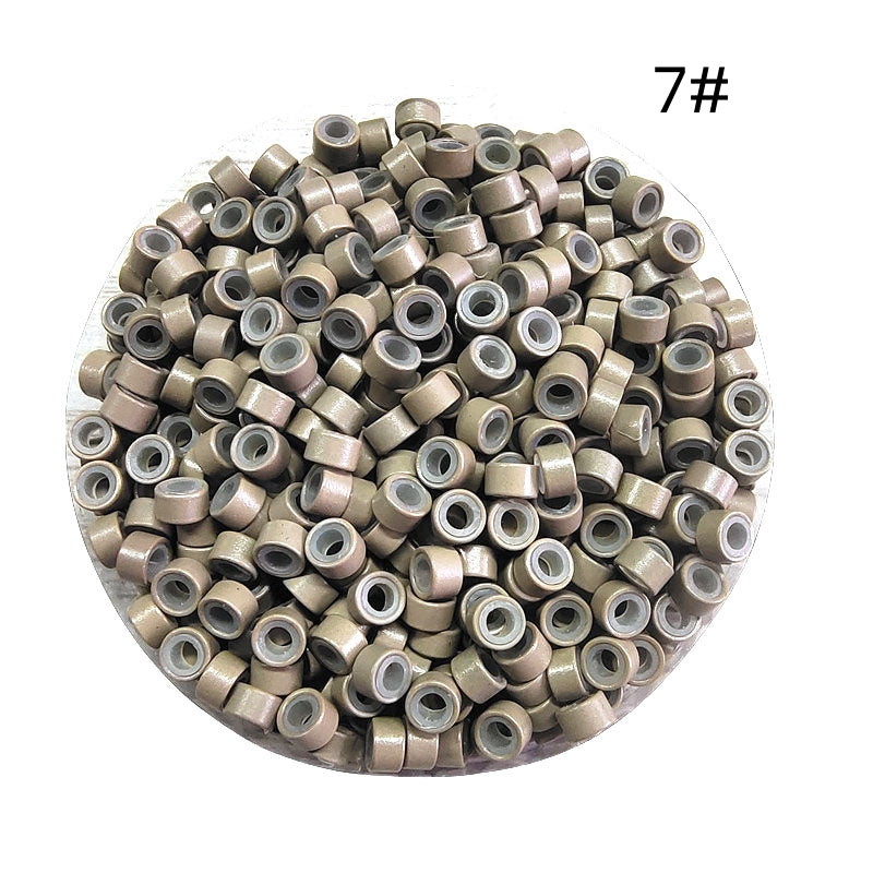 1000pcs Aluminum Silicone Lined Micro Rings & Beads