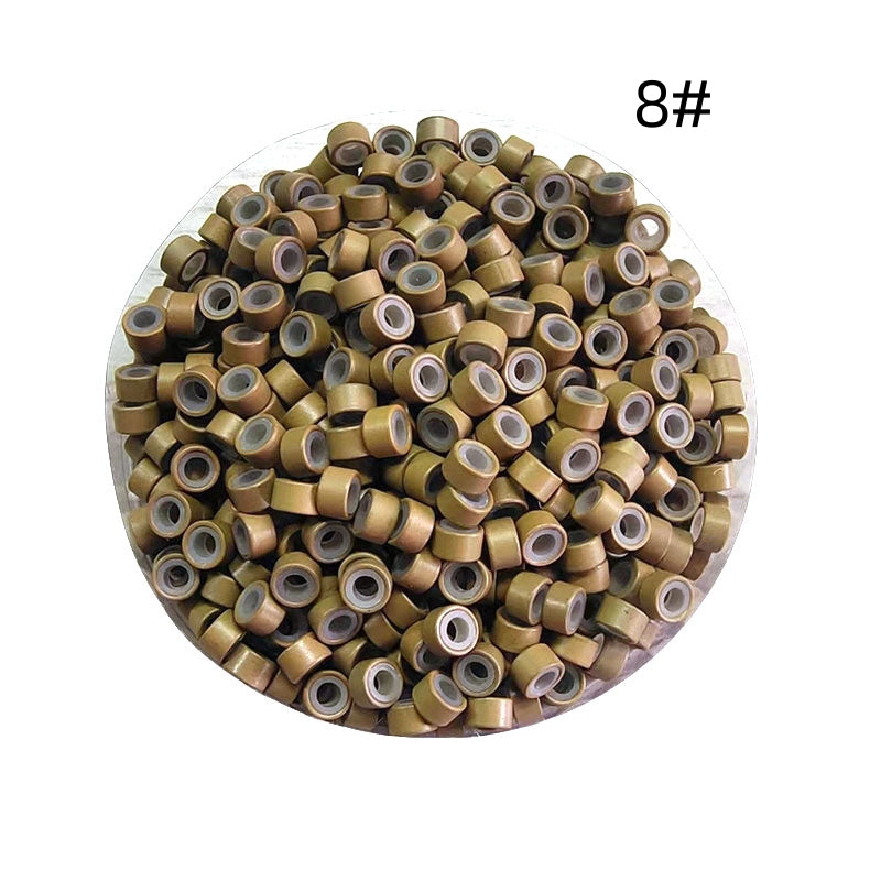 1000pcs Aluminum Silicone Lined Micro Rings & Beads