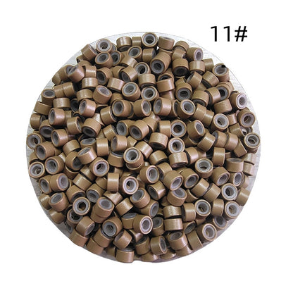 1000pcs Aluminum Silicone Lined Micro Rings & Beads