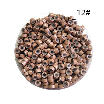 1000pcs Aluminum Silicone Lined Micro Rings & Beads
