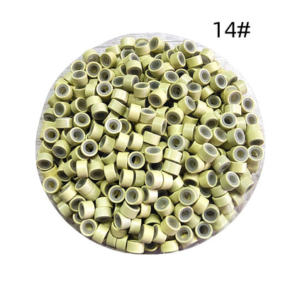 1000pcs Aluminum Silicone Lined Micro Rings & Beads