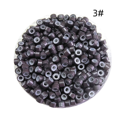 1000pcs Aluminum Silicone Lined Micro Rings & Beads