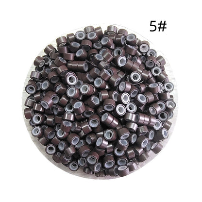 1000pcs Aluminum Silicone Lined Micro Rings & Beads