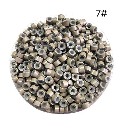 1000pcs Aluminum Silicone Lined Micro Rings & Beads